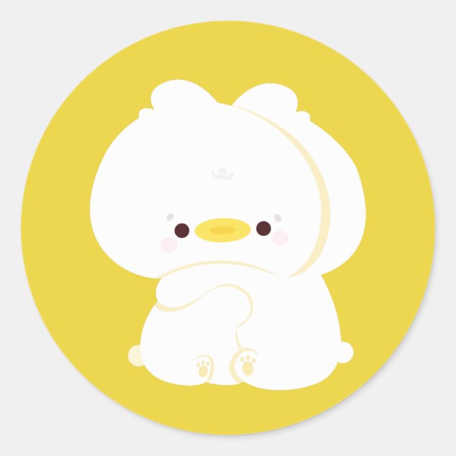Cute Duck Couple Classic Round Sticker (Front)