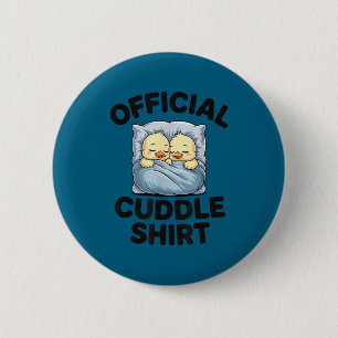 Cute Duck Couple Snuggle Cuddle  Button