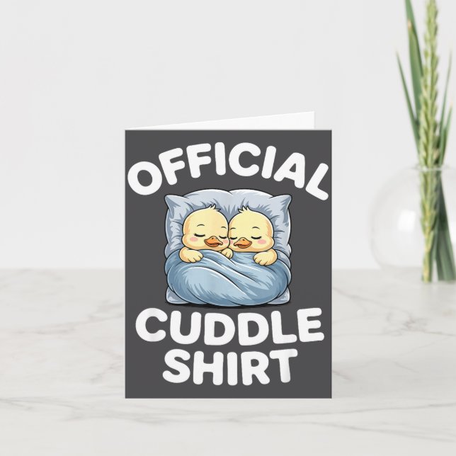 Cute Duck Couple Snuggle Cuddle  Card (Front)