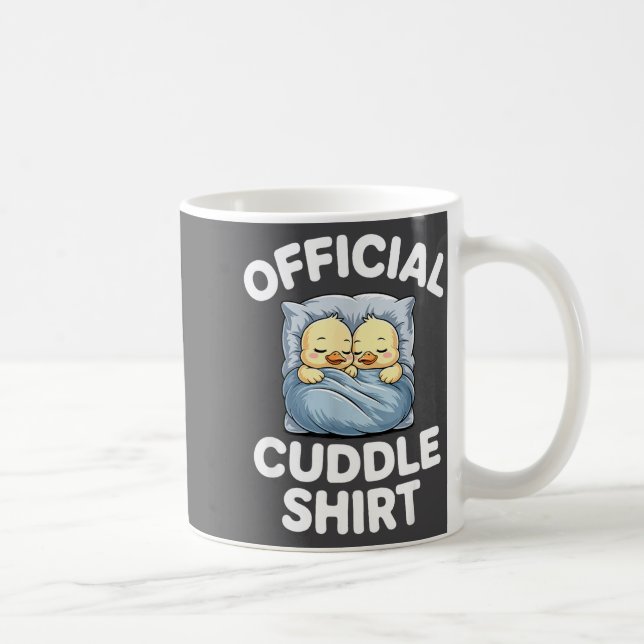 Cute Duck Couple Snuggle Cuddle  Coffee Mug (Right)