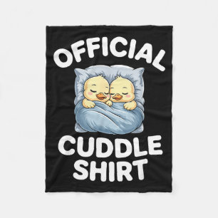 Cute Duck Couple Snuggle Cuddle Fleece Blanket