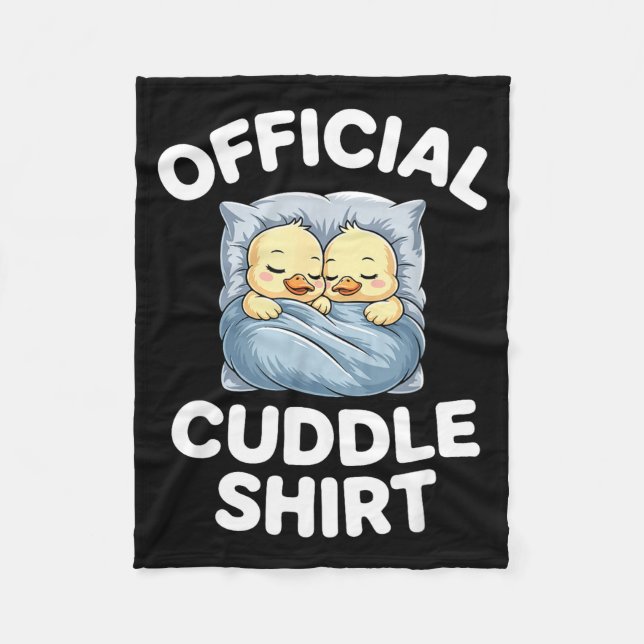 Cute Duck Couple Snuggle Cuddle  Fleece Blanket (Front)