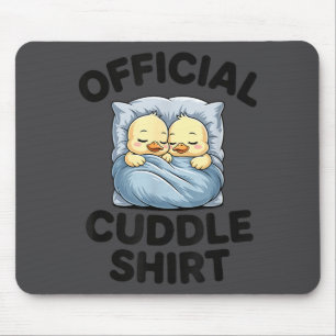 Cute Duck Couple Snuggle Cuddle  Mouse Pad