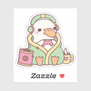 Cute Duck Cozy Gamer Sticker