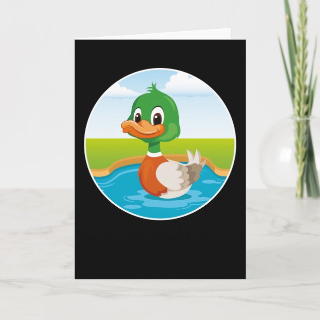 Cute Duck Design Funny Animal Lake Ducks Gift Card (Front)