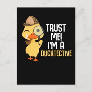 Cute Duck Detective Animal Humor Duck Lover Postcard