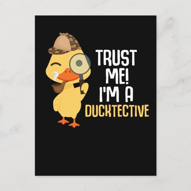 Cute Duck Detective Animal Humor Duck Lover Postcard (Front)