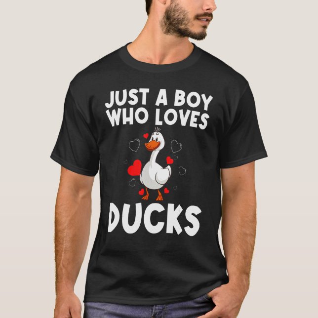 Cute Duck For Boys Kids Men Duck Farmer Farm   T-Shirt (Front)