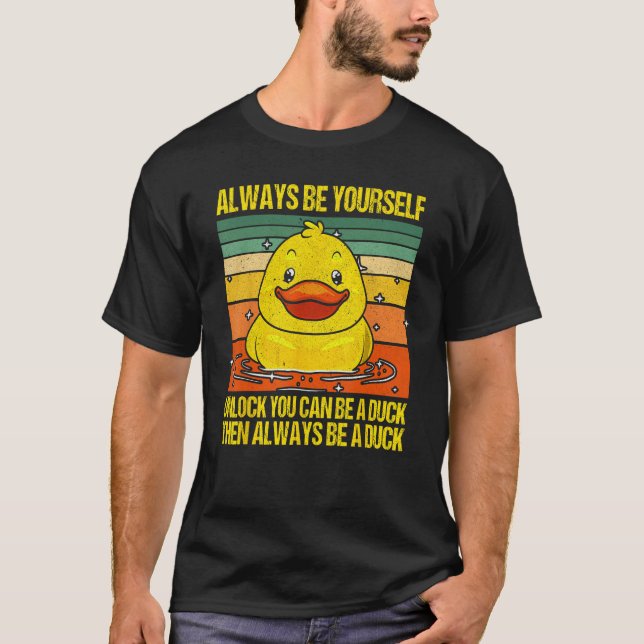 Cute Duck For Men Women Kids Aquatic Bird Rubber D T-Shirt (Front)