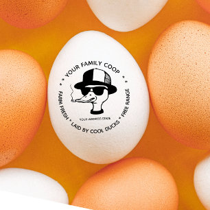 Cute Duck Funny Eggs Carton Stamp
