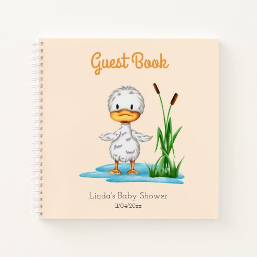 Cute Duck Gender Neutral Baby Shower Guest Book