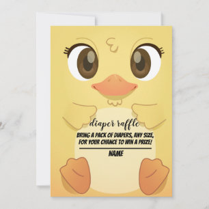cute duck gender neutral diaper raffle cards