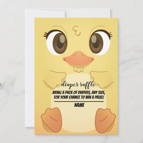 cute duck gender neutral diaper raffle cards