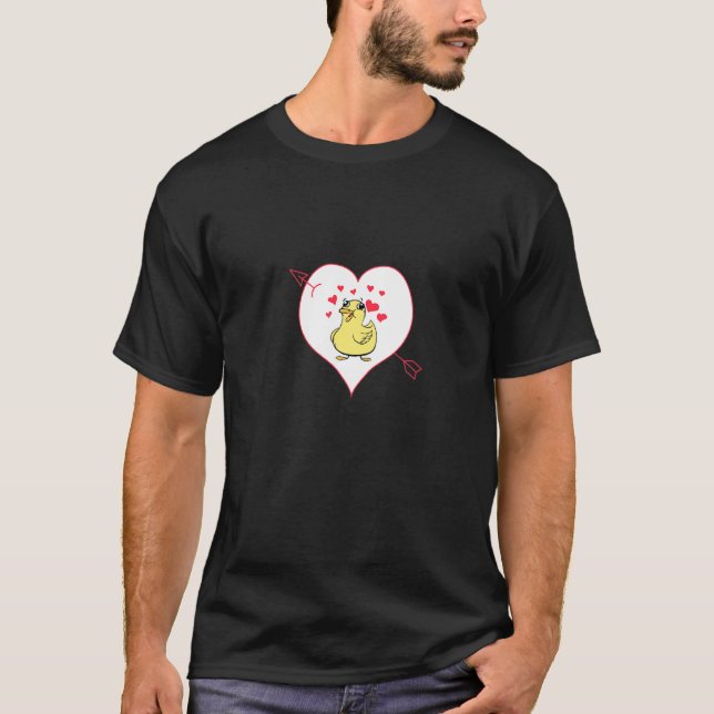 Cute Duck Hearts Valentine S Day Duckling Chicks H T-Shirt (Front)