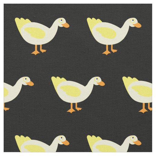 Cute Duck Kid Baby Nursery Black Fabric