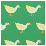 Cute Duck Kid Baby Nursery Green Fabric