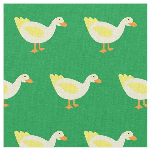 Cute Duck Kid Baby Nursery Green Fabric
