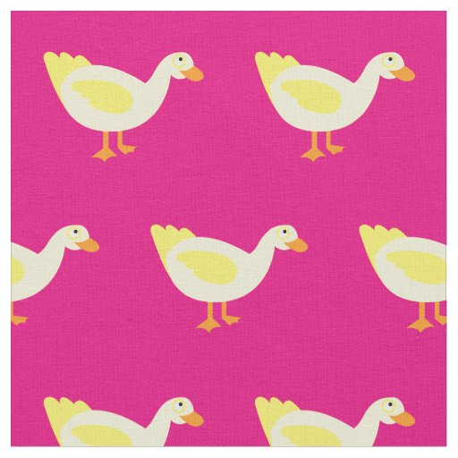 Cute Duck Kid Baby Nursery Hot Pink Fabric