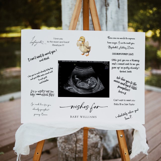 Cute Duck Little Duckling Baby Shower Guest Book Foam Board (Creator Uploaded)