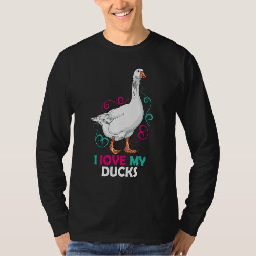 Cute Duck Love My Ducks Birds Vintage Ducks T_Shirt