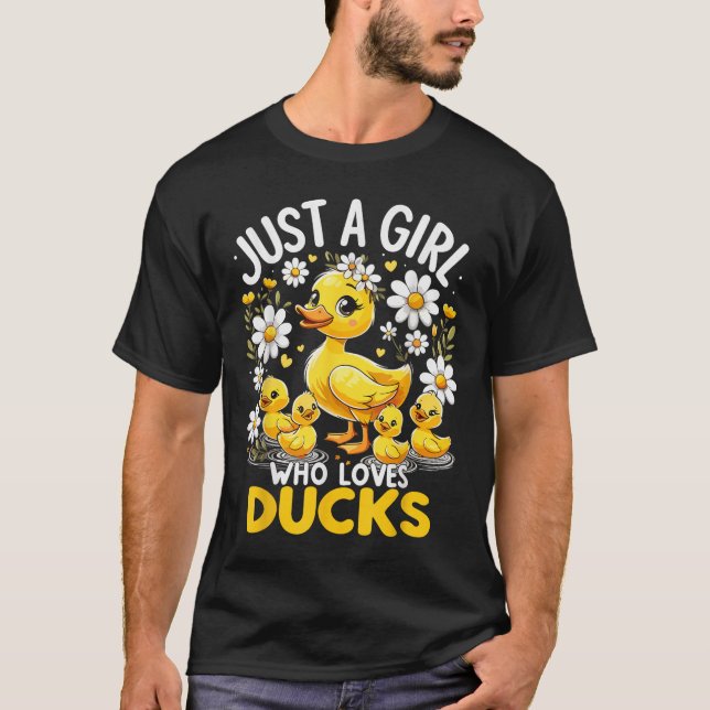 Cute Duck Lover Just A Girl Who Loves Ducks  T-Shirt (Front)