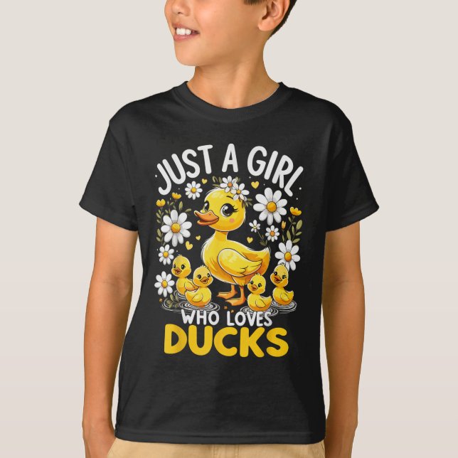 Cute Duck Lover Just A Girl Who Loves Ducks  T-Shirt (Front)