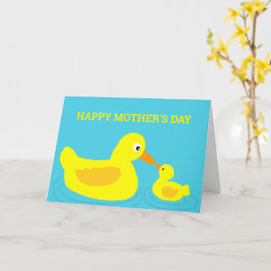 Cute Duck Mom Ducking Cartoon Mother's Day Card