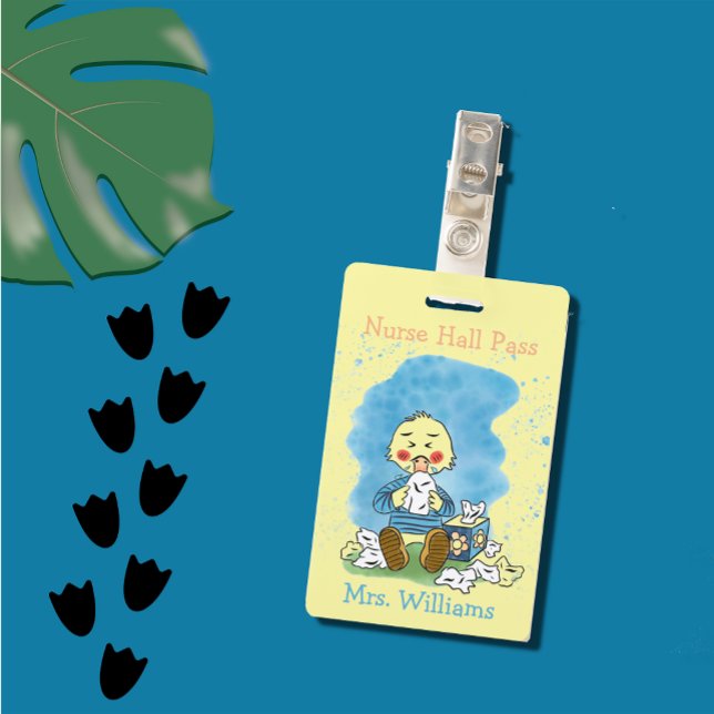 Cute Duck Nurse Yellow Hall Pass Badge (Creator Uploaded)
