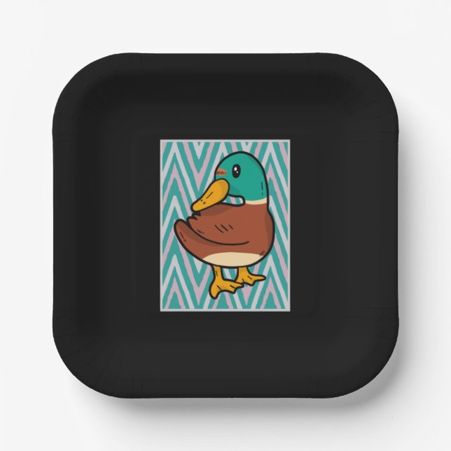 Cute Duck  Paper Plates (Front)