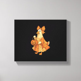 Cute Duck Patchwork Halloween Party Canvas Print