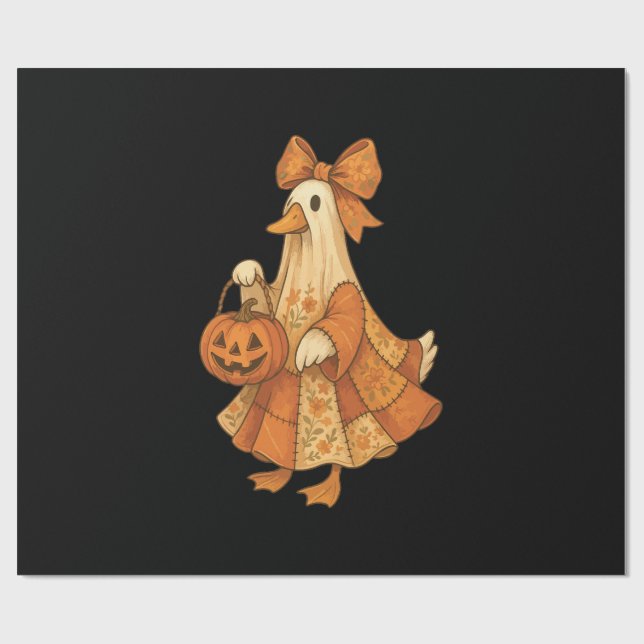 Cute Duck Patchwork Halloween Party Wrapping Paper (Flat)