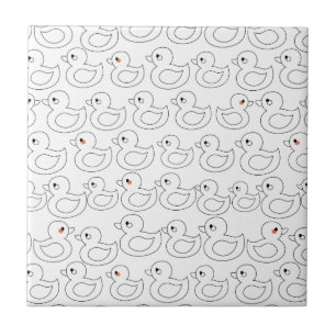 Cute Duck Pattern Ceramic Tile
