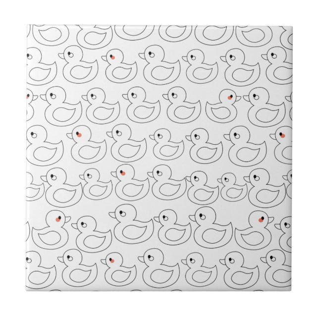 Cute Duck Pattern Ceramic Tile (Front)