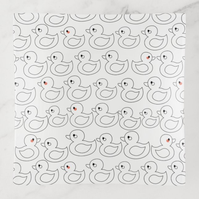 Cute Duck Pattern Trinket Tray (Front)