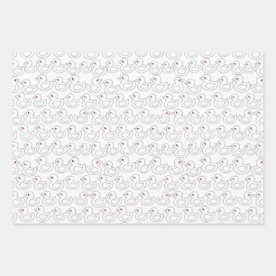 Cute Duck Pattern Wrapping Paper Sheets