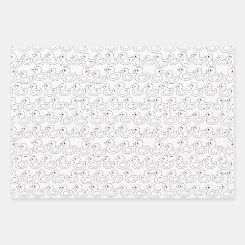 Cute Duck Pattern Wrapping Paper Sheets