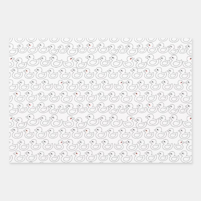 Cute Duck Pattern Wrapping Paper Sheets (Front)