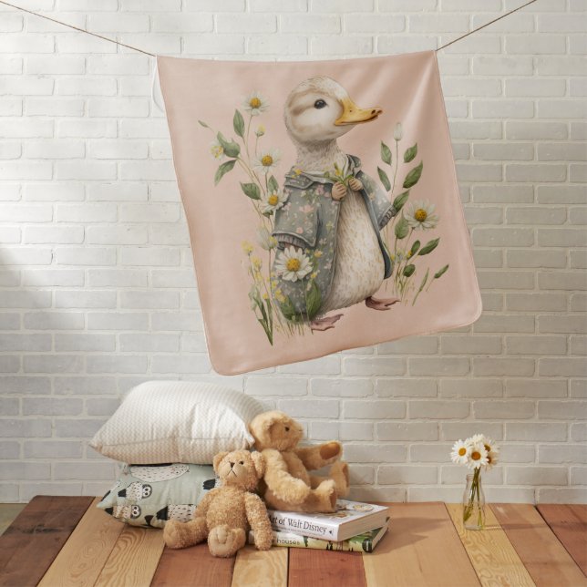 Cute Duck Personalized  Baby Blanket (In Situ)
