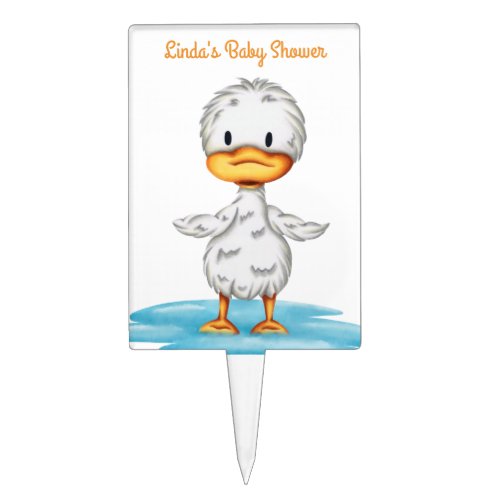 Cute Duck Personalized Baby Shower Cake Topper