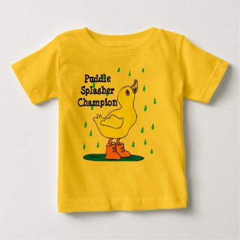 Cute Duck Puddle Splasher Chamption T Shirt by LittleThingsDesigns at Zazzle