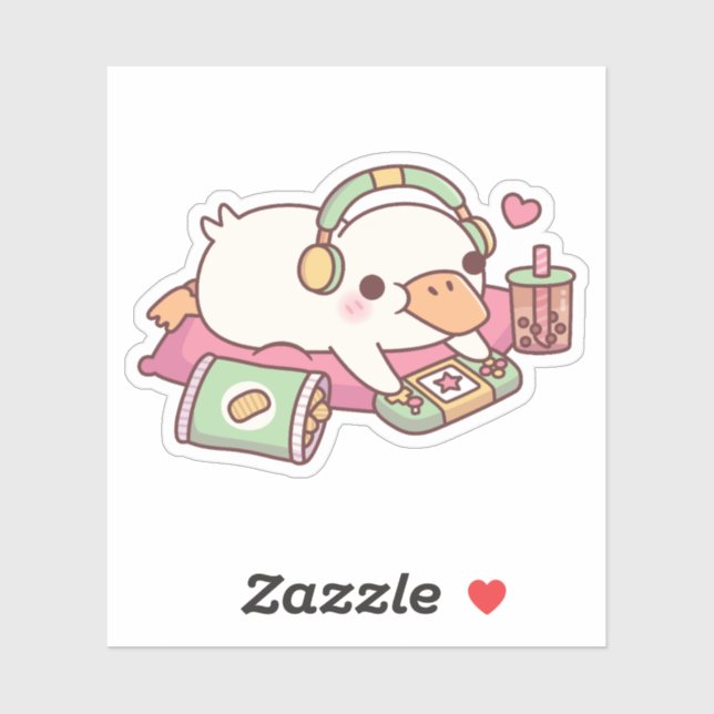 Cute Duck Relax Gamer Sticker (Sheet)