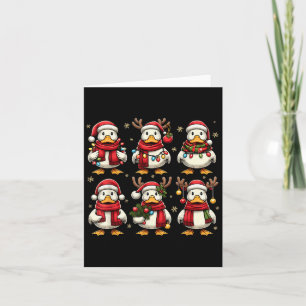 Cute Duck Santa Christmas Lights Funny Xmas Animal Card