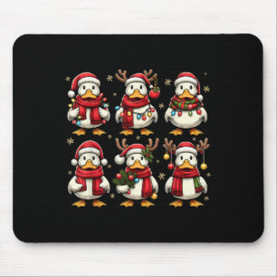 Cute Duck Santa Christmas Lights Funny Xmas Animal Mouse Pad
