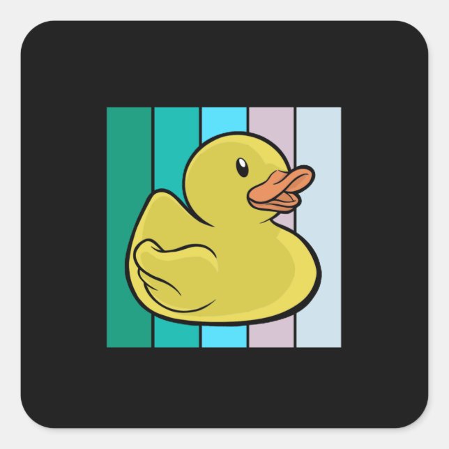 Cute Duck Square Sticker (Front)