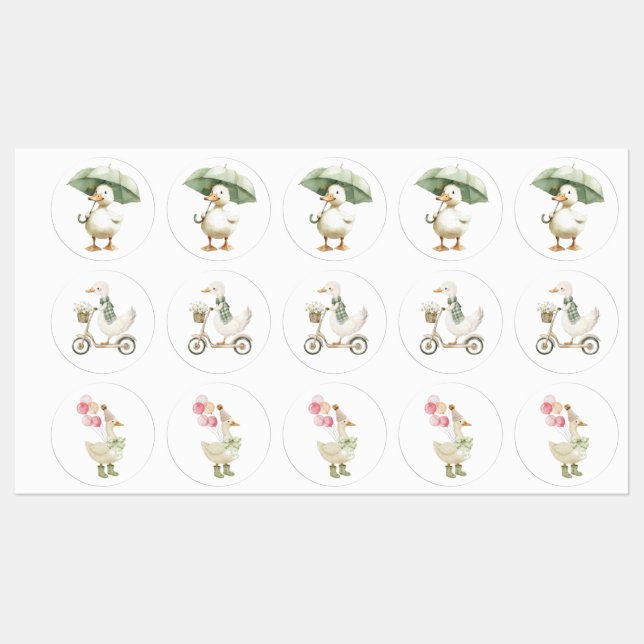 Cute Duck Stickers (Sheet)