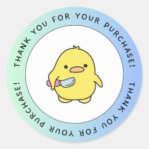 Cute Duck Thank You Sticker