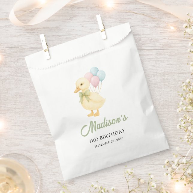 Cute Duck Theme Kids Birthday Party Favor Bag (Clipped)