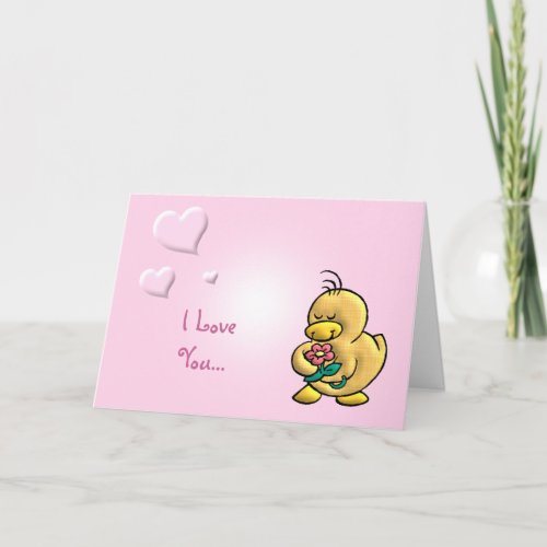 Cute Duck Valentine Holiday Card