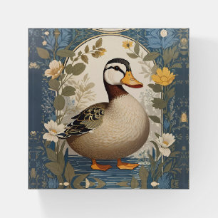 Cute Duck Vintage Floral Nature Inspired Paperweight
