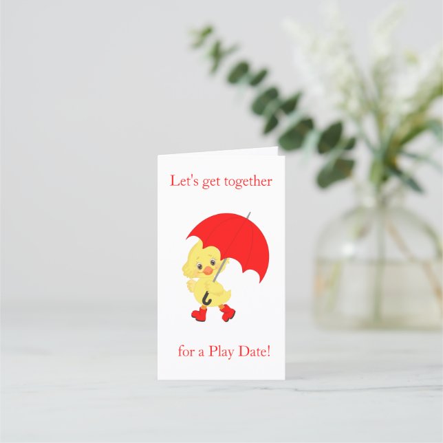 Cute duck with play date appointment card (Front)